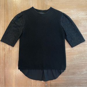 Ann Taylor Black Sweater with Lace